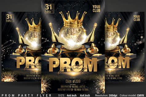 Prom Party Flyer Creative Flyer Templates Creative Market