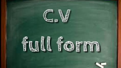Here you find 38 meanings of the word cv. CV full form || CV || full form || CV meaning - YouTube
