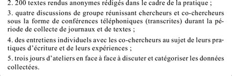 Résumé Des Données Collectées 1 20 Entrées Des Journaux De Bord Tenus