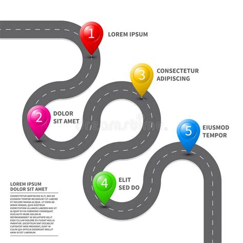 Highway Road Infographic Street Roads Map Gps Navigation Way Path And