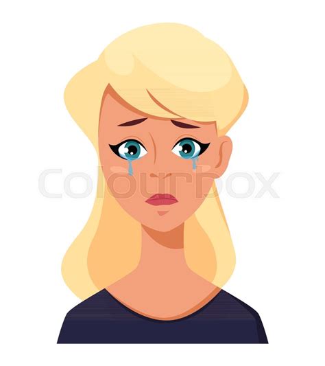 Blonde Girl Crying Clip Art