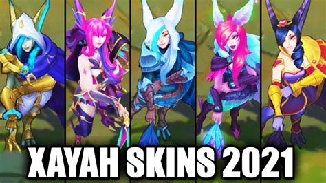 All Xayah Skins Spotlight League Of Legends YouTube