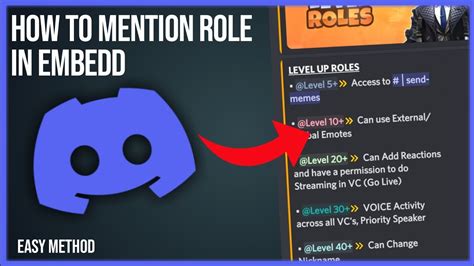 How To Mention Role In Embed Discord Discord Discord Help YouTube