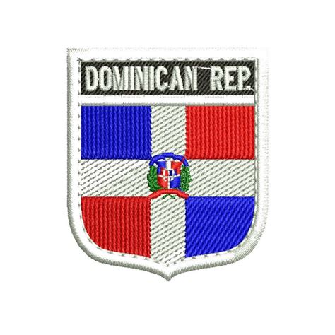 Dominican Republic Shield Flag Embroidery Design Etsy