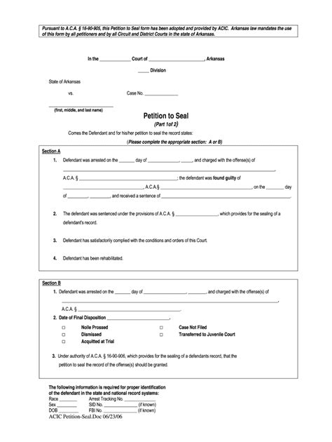 Arkansas Expungement Forms Fill Out And Sign Online Dochub