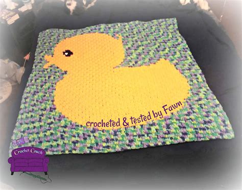 Rubber Duck Baby Blanket C2c Crochet Pattern Written Row Counts C2c