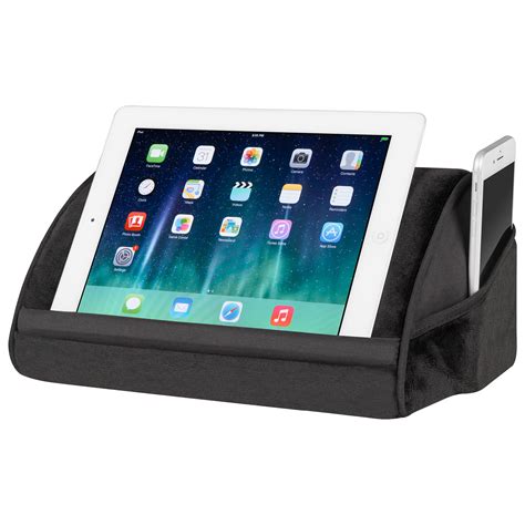 Lapgear® Microbead Tablet Pillow Stand With Phone Pocket Black Fits
