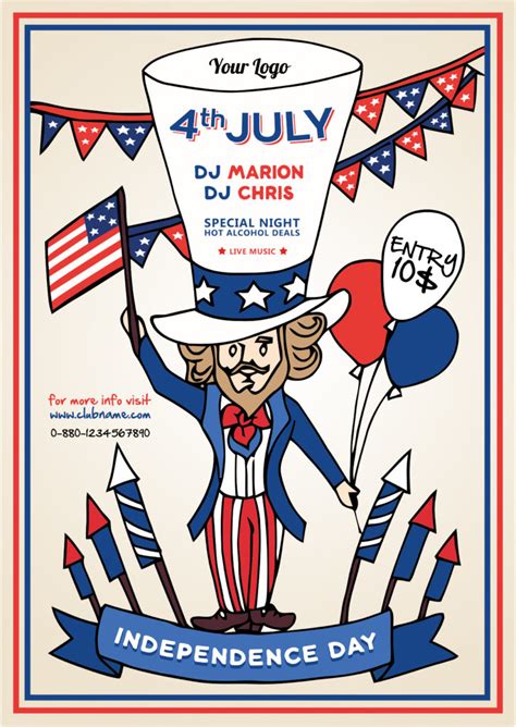 8 Free Sample 4th July Flyer Templates Printable Samples