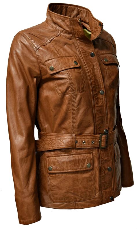 Damen Lederjacke Bruni In Washed Cognac Braun Leder2000