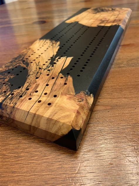 Custom Cribbage Board With Resin And Wood Artofit