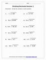 Dividing Decimals Fifth Grade Worksheet