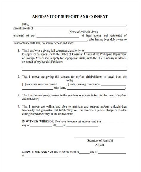 Free 10 Consent Affidavit Forms In Pdf Ms Word
