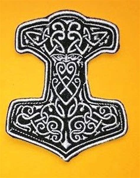 Viking Thor Hammer Embroidered Cloth Iron On Patch With Images Iron