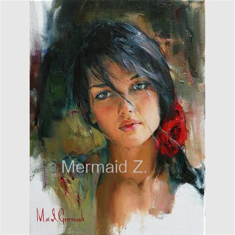 Hand Painted Oil Painting Michael And Inessa Garmash Lady Portrait On