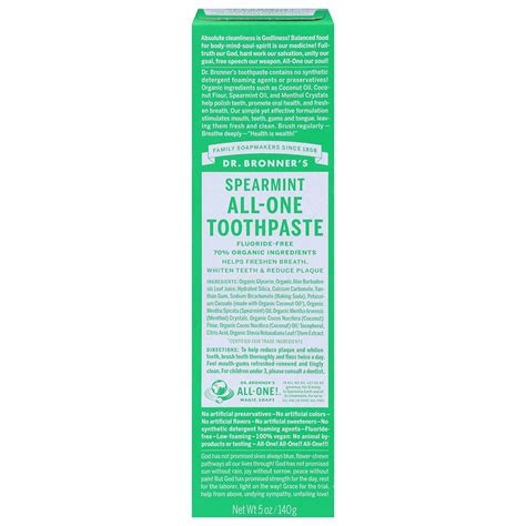 Dr Bronner S All One Toothpaste Spearmint Shop Toothpaste At H E B