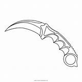 Karambit Knife Coloring Template Ultracoloringpages Ultra Sketch Credit Larger sketch template