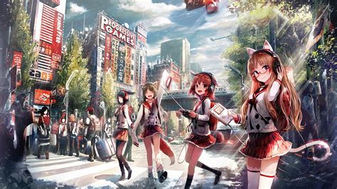 1920x1080 Anime Girls Going To School Laptop Full Hd 1080p