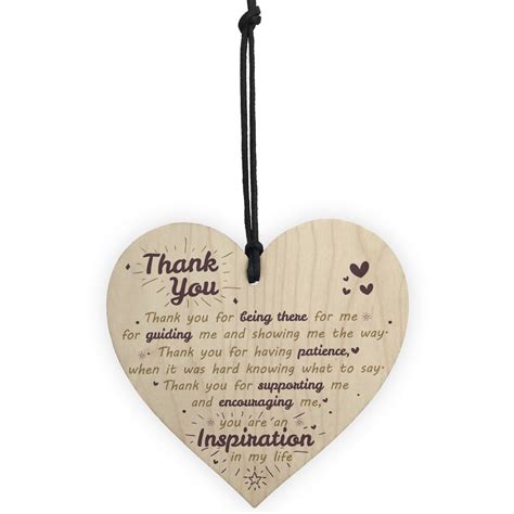 Thank You For Being There Wooden Hanging Heart Friendship Signs