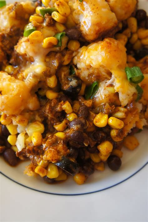 Cheesy taco tater tot casserole with ground beeflive love texas. Savory Sweet and Satisfying: Taco Tater Tot Casserole