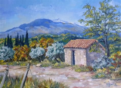 Cabanon au mont Ventoux Format 4F (33x24) 170 € | Peintre paysagiste, Cours de peinture à l ...