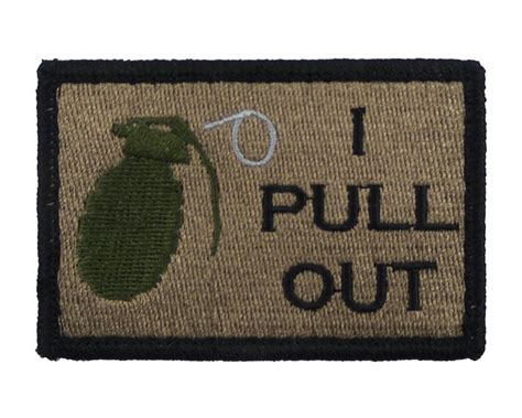I Pull Out Tactical Velcro Fully Embroidered Morale Tags Patch Morale