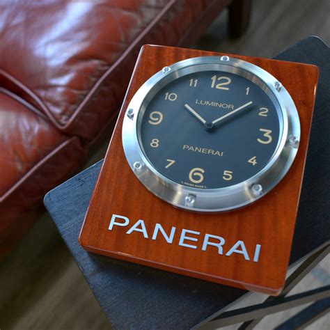 Panerai Pam 642 Dark Wood Quartz Wall Clock 20x25cm