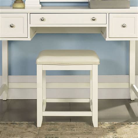Make sure that you cut from the top portion. Crosley Vista Faux Leather Vanity Stool in White - CF7007-WH
