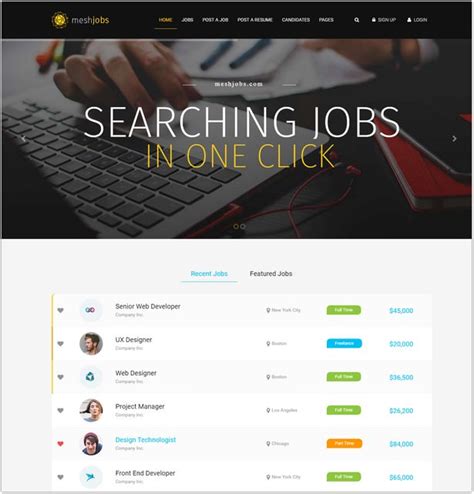 Best Job Portal Html Website Templates Templatefor