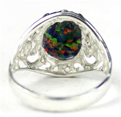 Created Black Opal 925 Sterling Silver Ring Sr004 Etsy