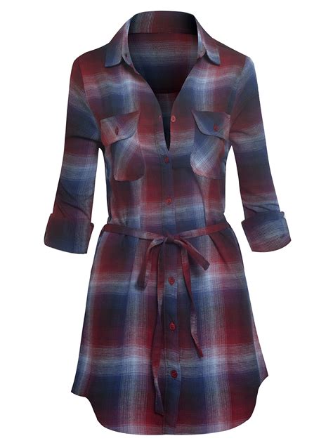 hot-from-hollywood-women-s-long-sleeve-button-down-plaid-flannel