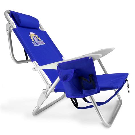 4 position striped lay flat beach chair. Sol Coastal 4-Position Lay Flat Reclining Beach Chair with ...