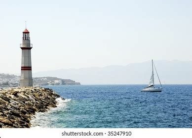 Lighthouse Yacht Turgutreis Bodrum Turkey Stock Photo Edit Now 35247910