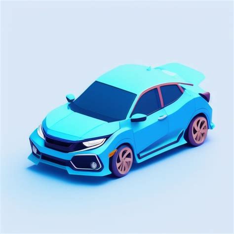A Illustrations A Blue Honda Civic