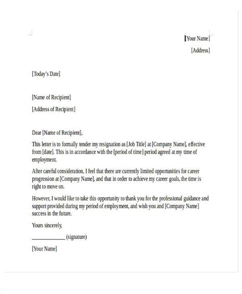 New Job Resignation Letter Template 9 Free Word Pdf Format Download