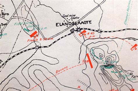 Boer War Era Map Battle Plan Elandslaagte Oct Troop Positions