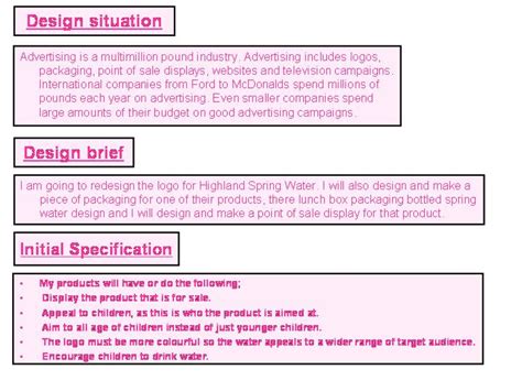 Product Design Specification Example Product Design Specification