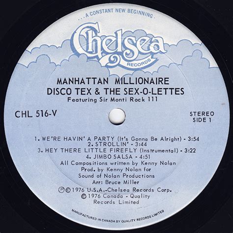 manhattan millionaire de disco tex and his sex o lettes featuring sir monti rock iii 1976 33t
