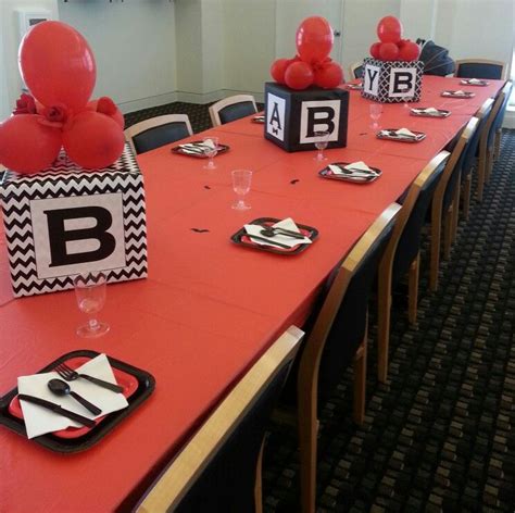 It looks very elegant and luxurious. Baby Shower ( diy baby boy red black ideas little man centerpieces blocks ) | Dapper Diaper Baby ...