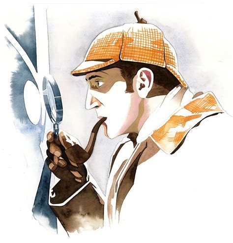Basil Rathbone As Sherlock Holmes Watercolor Art By Michael Kucharski