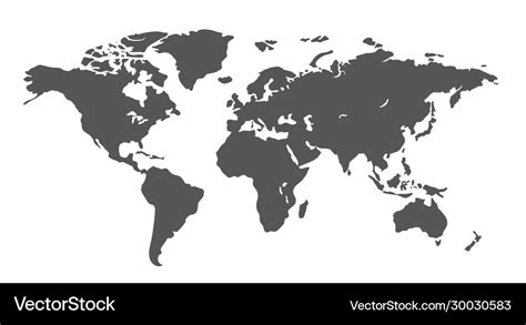 Silhouette World Map Royalty Free Vector Image