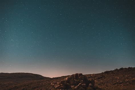 Starry Night Night Rocks Desert Wallpapers Hd Desktop And Mobile