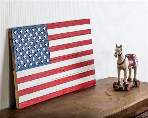 Wall Art Usa Flag Wooden Carved Edition Free Shipping Retro Etsy