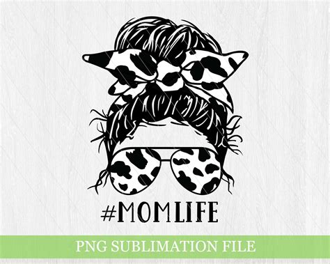Cow Print Mom Life Png Sublimation Farm Mom Life Png Design Etsy