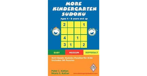 More Kindergarten Sudoku 4x4 Classic Sudoku Puzzles For Kids By Peter