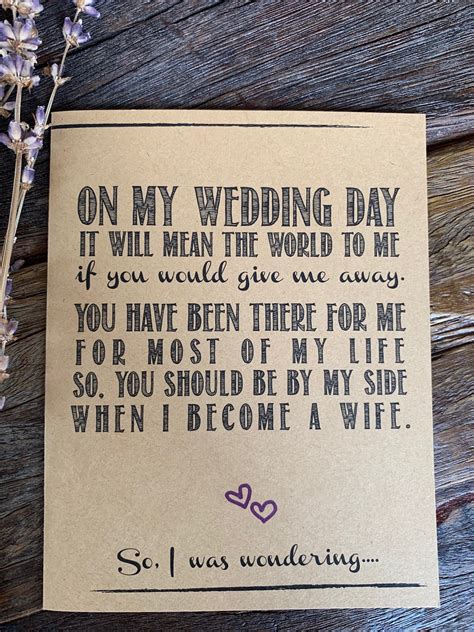 Step Dad Walk Down The Aisle Proposal Will You Walk Me Down Etsy UK
