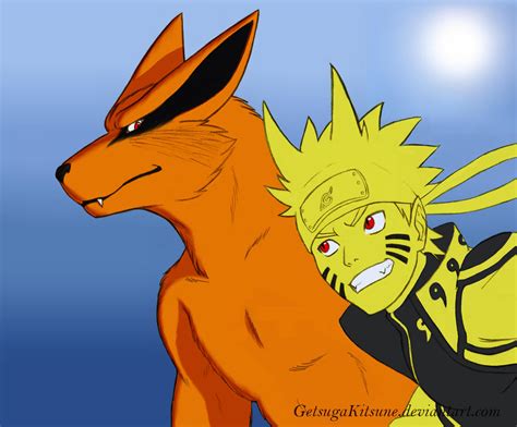 Naruto And Kurama By Getsugakitsune On Deviantart