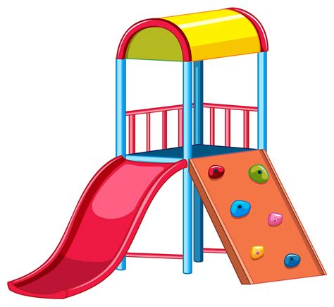 Playground Equipment With Slide And Rock Climber 360487 Vector Art At