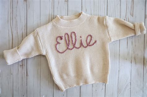 Custom Baby Toddler Sweater Hand Embroidered Baby And Etsy