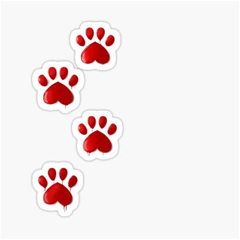 Bloody Paw Prints Sticker For Sale By Telipip Redbubble