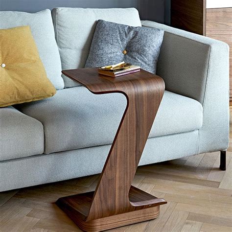 C Shaped Side Table Mobile Wood Side Table For Any Room Luxus Heim